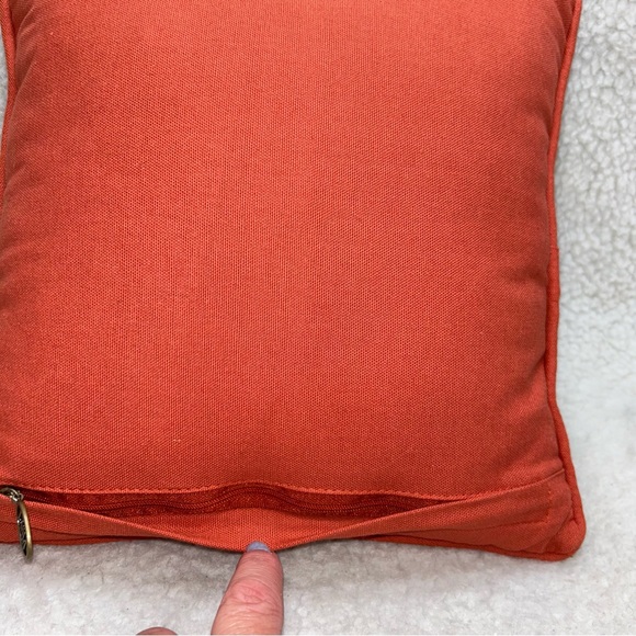 PIER 1 Harvest throw pillow kitty in pumpkin thankgiving halloween orange 12" - Picture 9 of 14